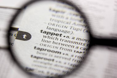 Sözlük içinde sözcük veya ifade Tappet.