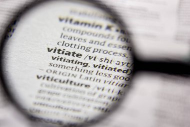 Sözlük içinde kelime veya cümle Vitiate.