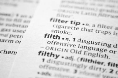 Sözlük içinde kelime veya cümle Filth.