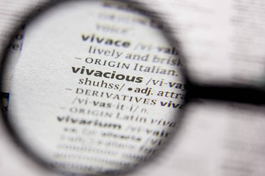 Kelime veya cümle vivacious bir sözlük.