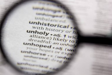 Kelime veya ifade Unholy bir sözlük.