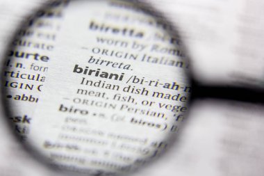 Kelime veya cümle Biriani bir sözlük.