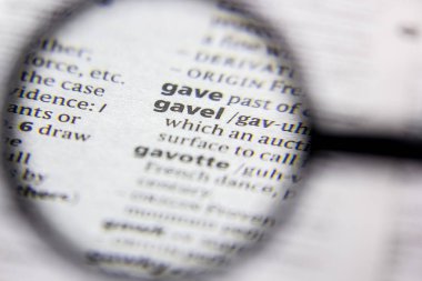 Kelime veya cümle Gavel bir sözlük.