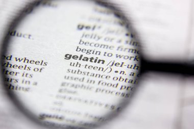 Kelime veya cümle bir sözlükte jelatin.