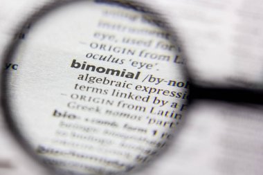 Sözlük içinde kelime veya cümle binom.