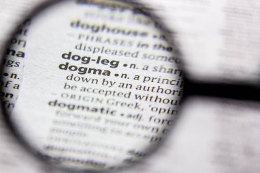 Word or phrase Dogma in a dictionary. clipart
