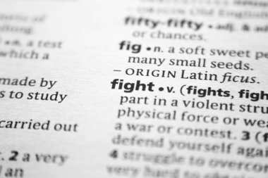 Kelime veya cümle bir sözlükte mücadele.