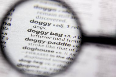 Kelime veya cümle bir sözlük köpek çantası.