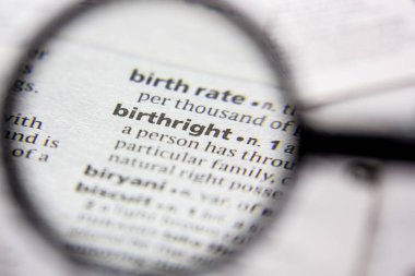 Sözlük içinde Doğum hakkı sözcüğü veya cümle.