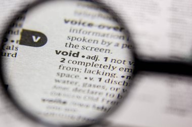 Sözlükte sözcük veya tümcecik void.