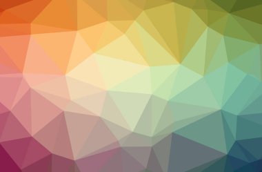 İllüstrasyon soyut yeşil, turuncu, pembe, kırmızı yatay düşük Poli arka plan. Güzel çokgen tasarım deseni. 