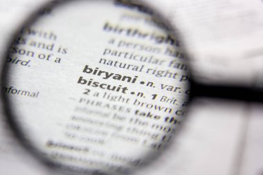 Kelime veya cümle biryani bir sözlük.