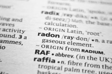 Sözlükte kelime veya ifade Radon.