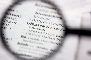 Kelime veya cümle bir sözlükte tuhaf.