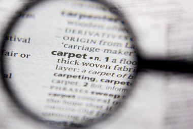 Kelime veya cümle bir sözlük halı.