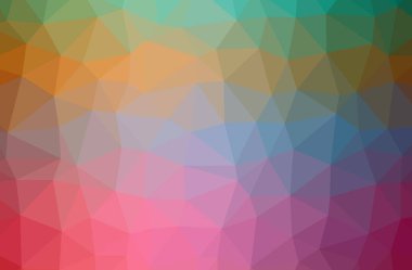 İllüstrasyon soyut yeşil, turuncu, pembe, kırmızı yatay düşük Poli arka plan. Güzel çokgen tasarım deseni. 