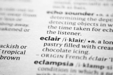 Kelime veya tümcecik Eclair bir sözlük.