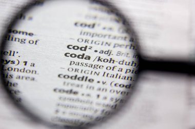 Kelime veya sözcük Coda bir sözlük.