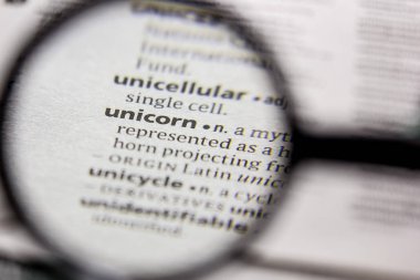 Sözlükte kelime veya cümle Unicorn.