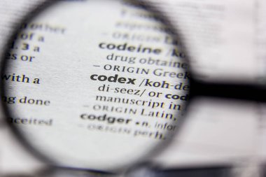 Kelime veya cümle Codex bir sözlük.