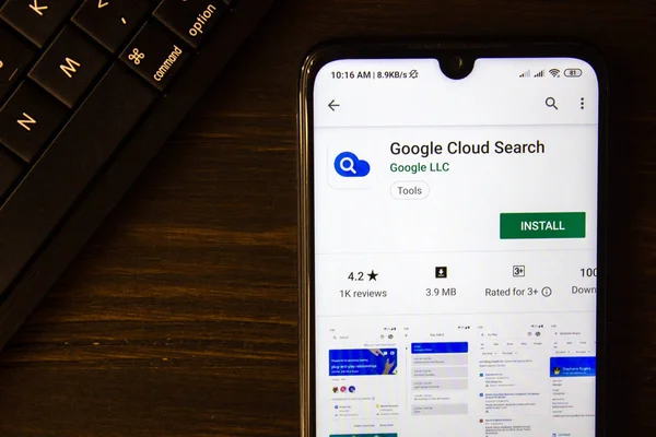 Ivanowsk, Rosja-21 lipca 2019: Google Cloud Search aplikacja na wyświetlaczu smartphone. — Zdjęcie stockowe
