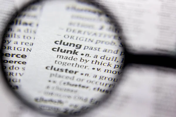 Parola o frase Clunk in un dizionario . — Foto Stock