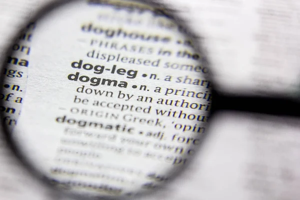 Word or phrase Dogma in a dictionary. — Stock Photo, Image