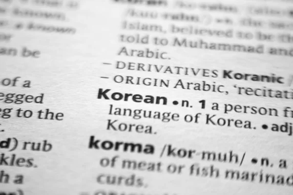 Word or phrase Korean in a dictionary.