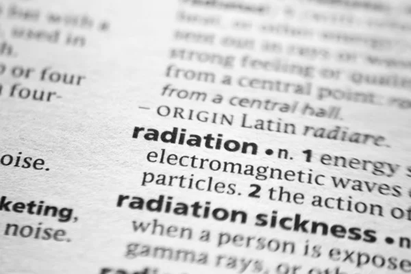 Kelime veya cümle bir sözlükte radyasyon.