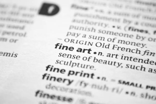 Λέξη ή φράση καλή τέχνη σε ένα λεξικό. — Φωτογραφία Αρχείου