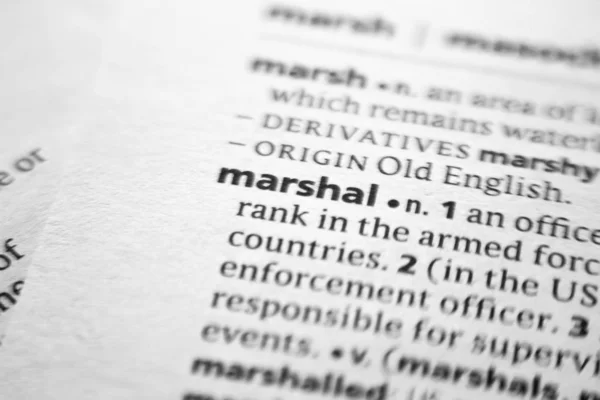 Palavra ou frase Marechal em um dicionário . — Fotografia de Stock