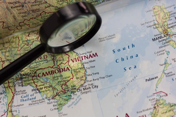 Vietnam on the map of the world. — Stock Photo, Image