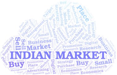 Hint pazarı kelime bulutu. Yalnızca metin ile yapılan vektör.