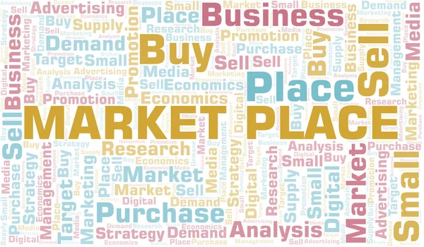 Market Place nuvem de palavras. Vetor feito apenas com texto . — Vetor de Stock