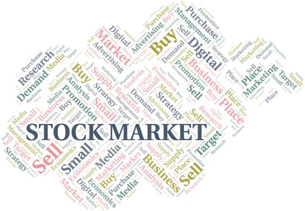 Stock Market word cloud. Vector made with text only. — Stock Vector