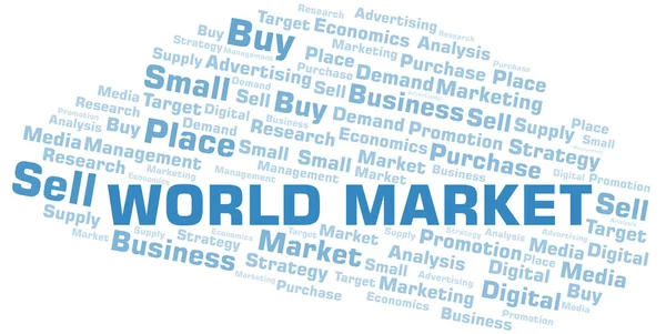 Nuvem de palavras do Mercado Mundial. Vetor feito apenas com texto . — Vetor de Stock