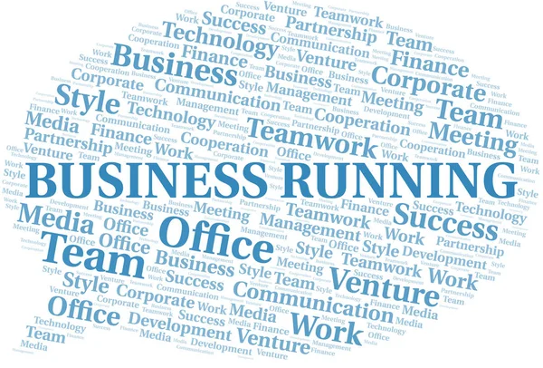 Business Running słowo chmura. Collage wykonany tylko z tekstem. — Wektor stockowy