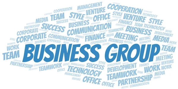 Business Group Word Cloud. Collage nur mit Text. — Stockvektor