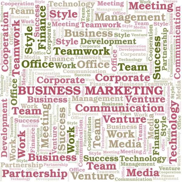 Business Marketing Word Cloud. Collage nur mit Text. — Stockvektor