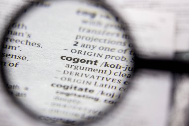 Kelime veya cümle bir sözlükte cogent.