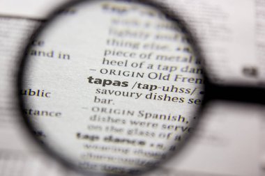 Kelime veya cümle bir sözlük içinde Tapas.