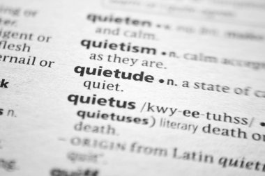 Kelime veya cümle bir sözlük quiet.