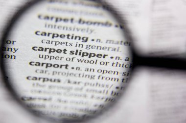 Kelime veya cümle bir sözlük halı terlik.