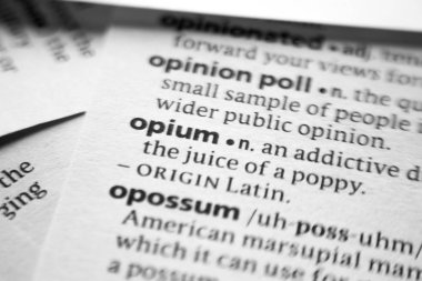 Kelime veya ifade afyon bir sözlük.