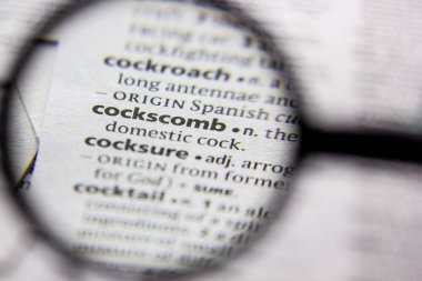 Kelime veya cümle Cockscomb bir sözlük.