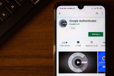İvanovsk, Rusya-07 Temmuz 2019: akıllı telefon veya tablet ekranında Google Authenticator uygulaması.