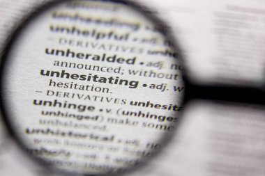 Kelime veya ifade bir sözlükte unhesitating.