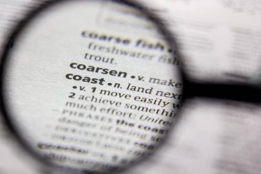 Sözcük veya tümcecik bir sözlükte sahil.