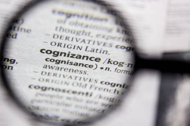 Kelime veya cümle bir sözlükte Cognizance.
