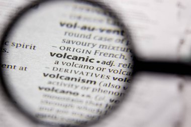 Kelime veya cümle volkanik bir sözlük.